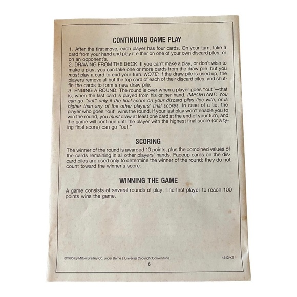 VINTAGE 1985 DEUCE Milton Bradley board game - Picture 8 of 9